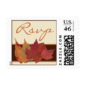 Dried Leaves Wedding RSVP Postage
