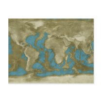 Dried World Map Post Card