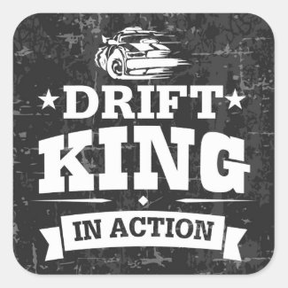 Drift King In Action Sticker