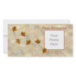 Drifting Fall Leaves Thanksgiving Customized Photo Card