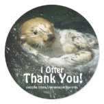 Drifting SEA OTTER Art Thank You Stickers