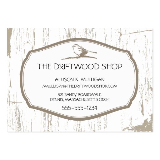DRIFTWOOD AND SPARROW BIRD BUSINESS CARD (front side)