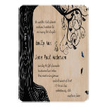 Driftwood Tree on Brown Paper Wedding Invite