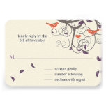 Driftwood Tree Swirl Love Birds Wedding RSVP Invites