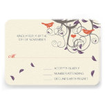 Driftwood Tree Swirl Love Birds Wedding RSVP Personalized Invitation