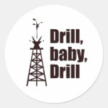 Drill Baby Drill Round Stickers
