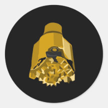 drill bit black round sticker