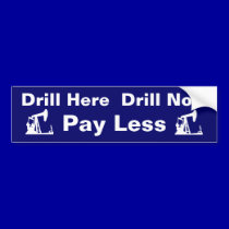 Drill Here Drill Now Pay Less Bump... - Dark Blue bumper stickers