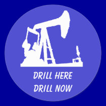 Drill Here, Drill Now Stickers - Blue stickers