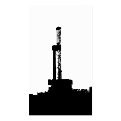 Drilling Rig Silhouette Business Card (front side)