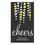 Drink bubbles cheers cocktail beverage ticket gray business card template