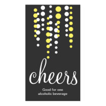 Drink bubbles cheers cocktail beverage ticket gray business cards