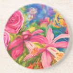 Drink Coaster Pleione Orchid