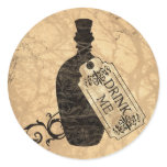 Drink Me Bottle Round Stickers