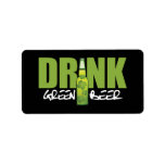 Drink More Irish Green Beer Custom Address Label