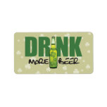 Drink More Irish Green Beer Custom Address Label