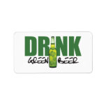 Drink More Irish Green Beer Personalized Address Labels