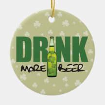Drink More Irish Green Beer Christmas Tree Ornaments