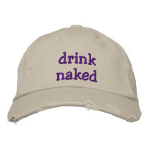 drink naked embroidered hats
