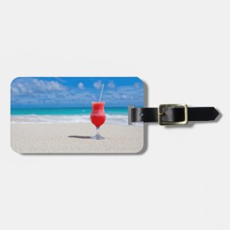 Drink On Beach custom luggage tag