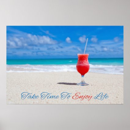 Drink On Beach poster Print