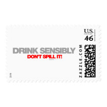 Drink Sensibly Don't Spill It - Drinking drunk bar Postage Stamps