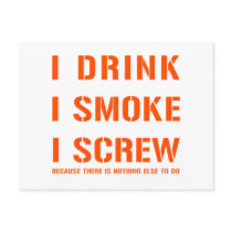 Drink Smoke & Screw postcards