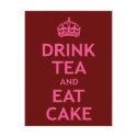 Drink Tea and Eat Cake postcards by ScarySheep Drink Tea and Eat Cake postcards