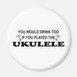 Drink Too - Ukulele Refrigerator Magnet