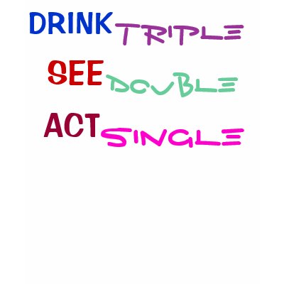 DRINK TRIPLE SEE DOUBLE ACT
