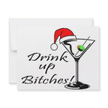 Drink Up Bitches Martini invitations