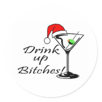 Drink Up Bitches Martini stickers