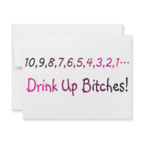 Drink Up Bitches Pink Black invitations by TeeZazzle Drink Up Bitches Pink Black invitations