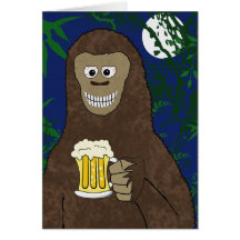 Drinkin' Bigfoot Greeting Cards