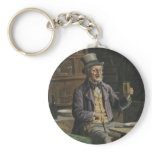 Drinking Beer Painting Key Chain