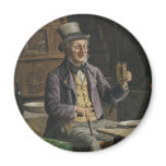 Drinking Beer Painting Magnet