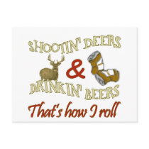 Drinking Beer Shooting Deer Postcards