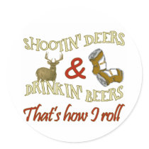 Drinking Beer Shooting Deer Sticker