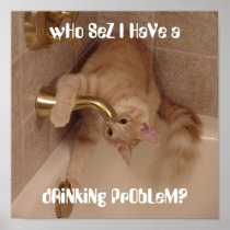Drinking Cat  Poster posters