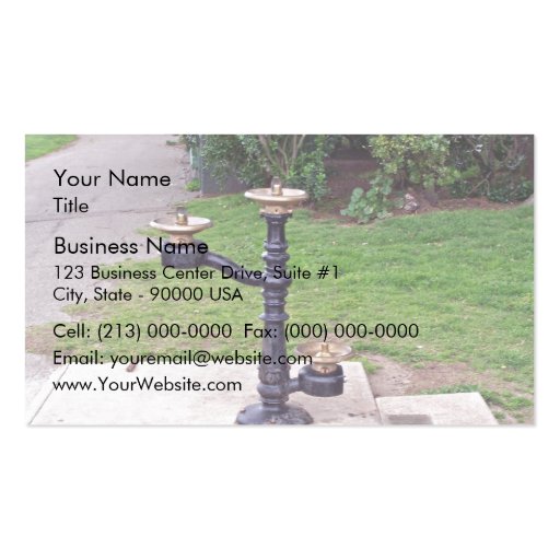 Drinking fountain business card template (front side)