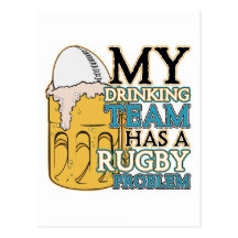 Drinking Team Rugby Post Cards