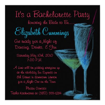 drinks bachelorette party invite fun simple classy