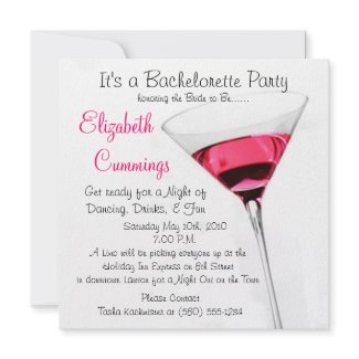 drinks bachelorette party invite fun simple classy invitation