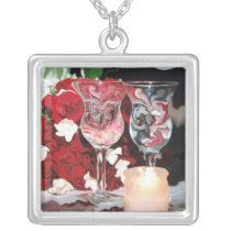 Drinks For Two Artistic Rose Valentines Necklace