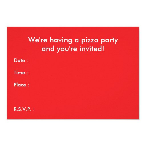 drinks + pizza = love personalized invite