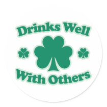 Drinks Well With Others Round Stickers