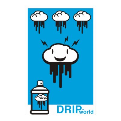 Drip World Blue Print by GeorgeCurious