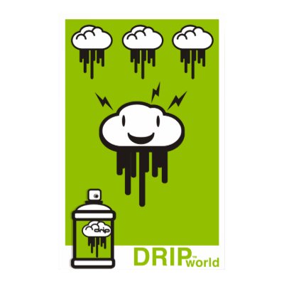 Drip World Green Posters by GeorgeCurious