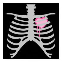 Dripping Heart in Ribcage posters by doonidesigns Dripping Heart in Ribcage posters