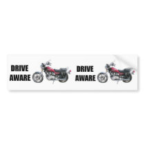 Drive Aware - Motorcycle bumper stickers by sweetpeabart Drive Aware - Motorcycle bumper stickers